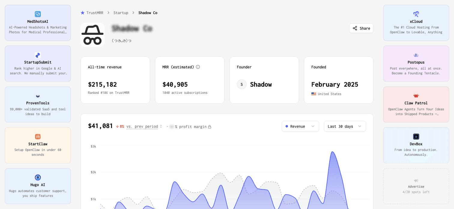 Deep Dive Report: Shadow Co — Anonymous SaaS Business Analysis